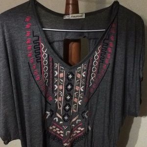 Maurice's grey Tribal Top